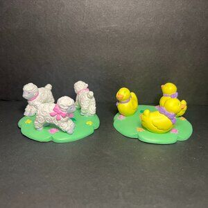 Vintage 1996 Set of 2 Avon Duck & Lamb Easter Egg Holder Gift Collection